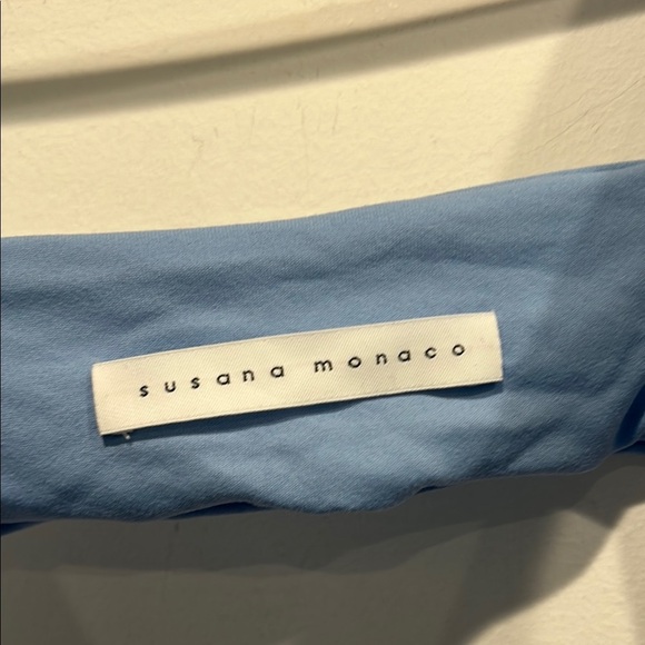 Susana Monaco Soft Powder Blue Ruched Cut Out back Maxi Gown women’s xl - Picture 2 of 6